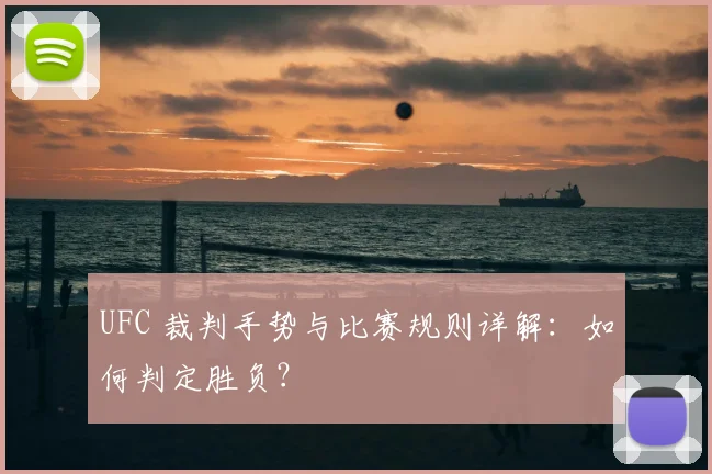 UFC 裁判手势与比赛规则详解:如何判定胜负?